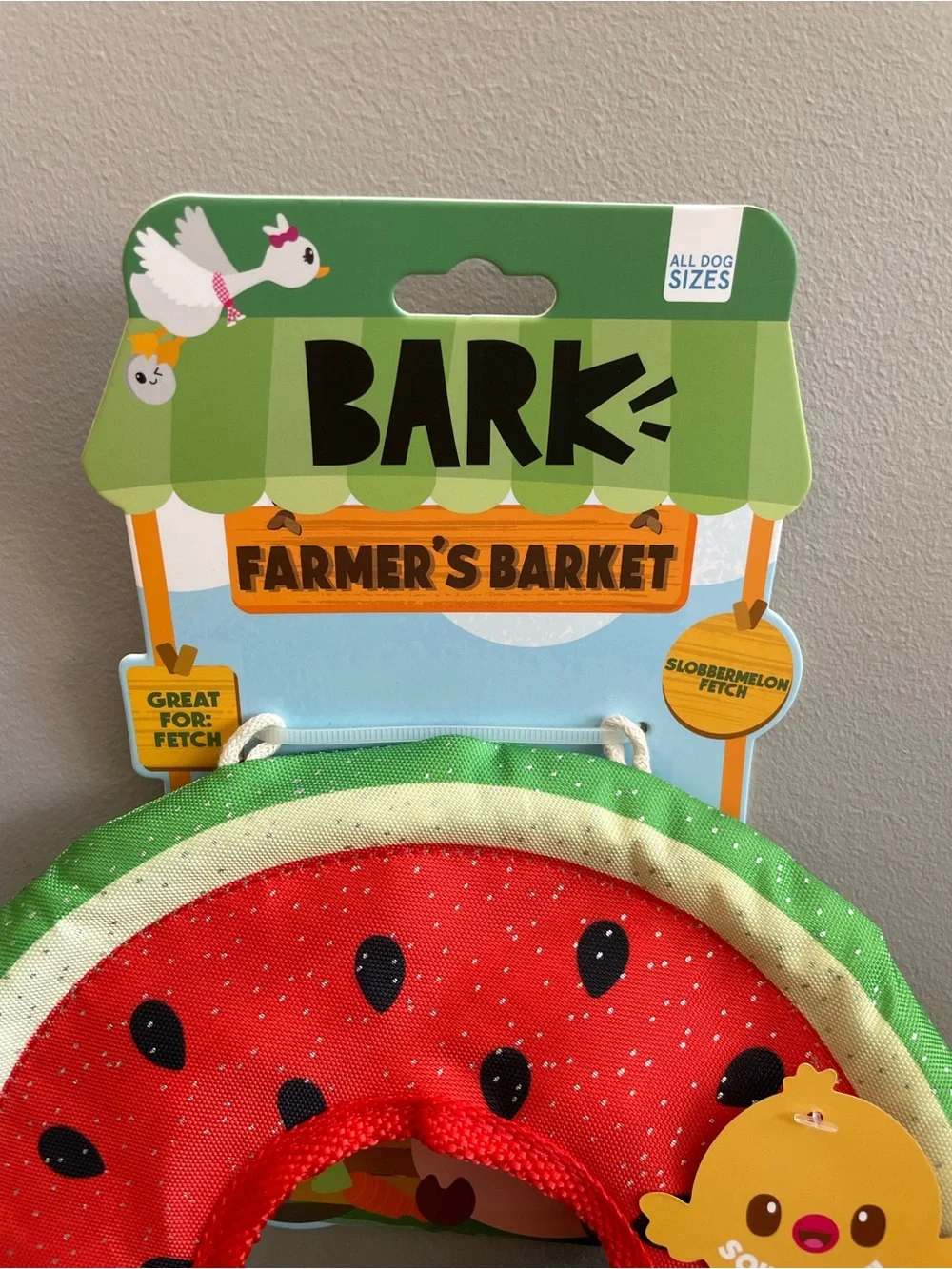 New Bark Watermelon Squeaky Ring Dog Toy - Red, Green, Black